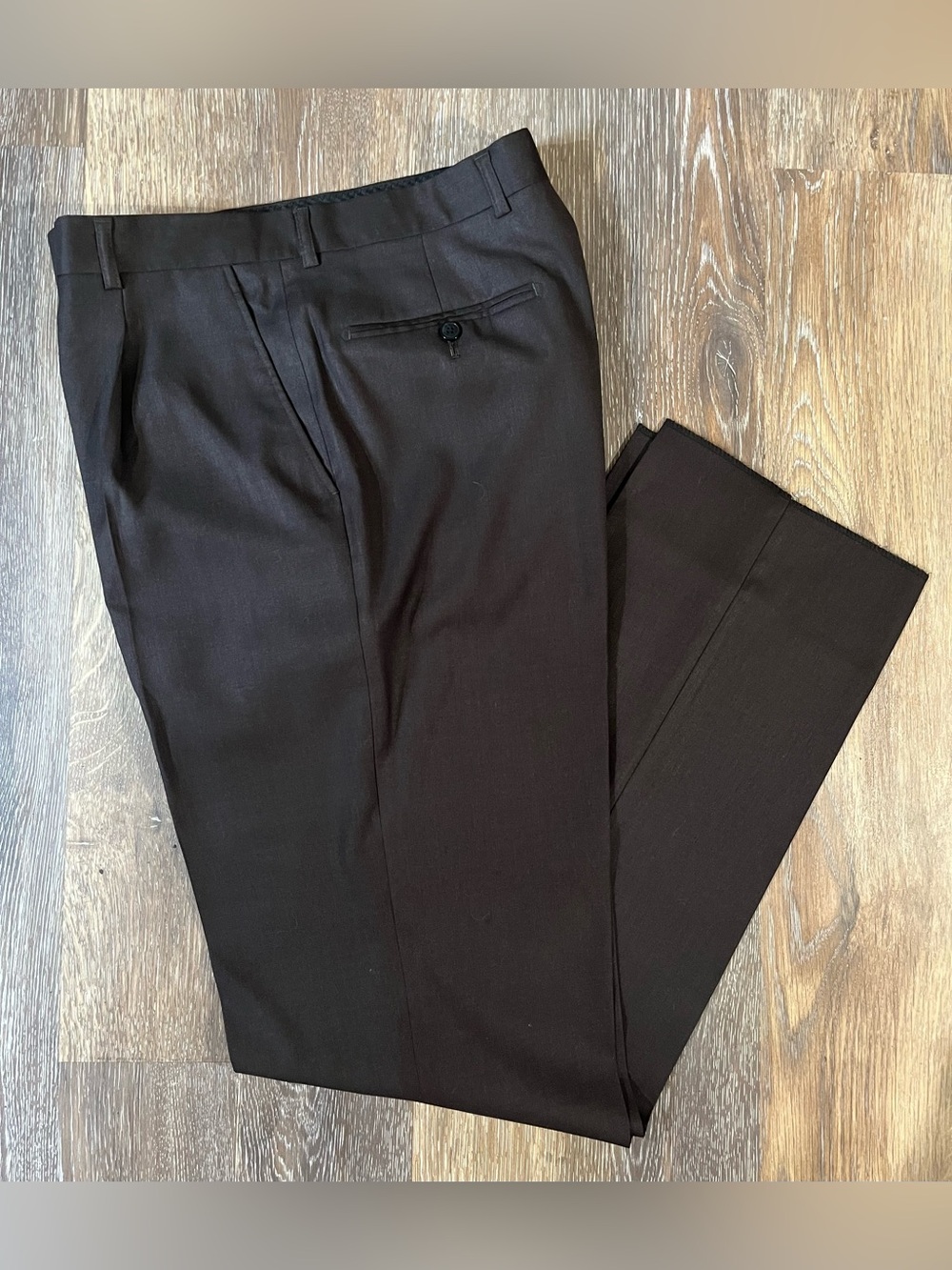 Vintage 90s Boss Hugo Boss Men's Dress Trousers in Dark Rich Chocolate Brown